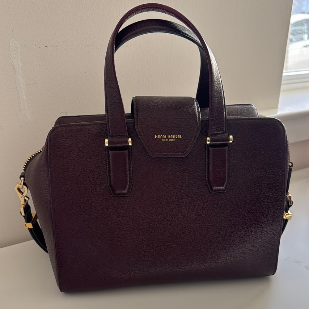 Henri Bendel Dark Brown Leather Handbag